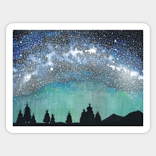 Night Sky I ~ Watercolor space painting Sticker